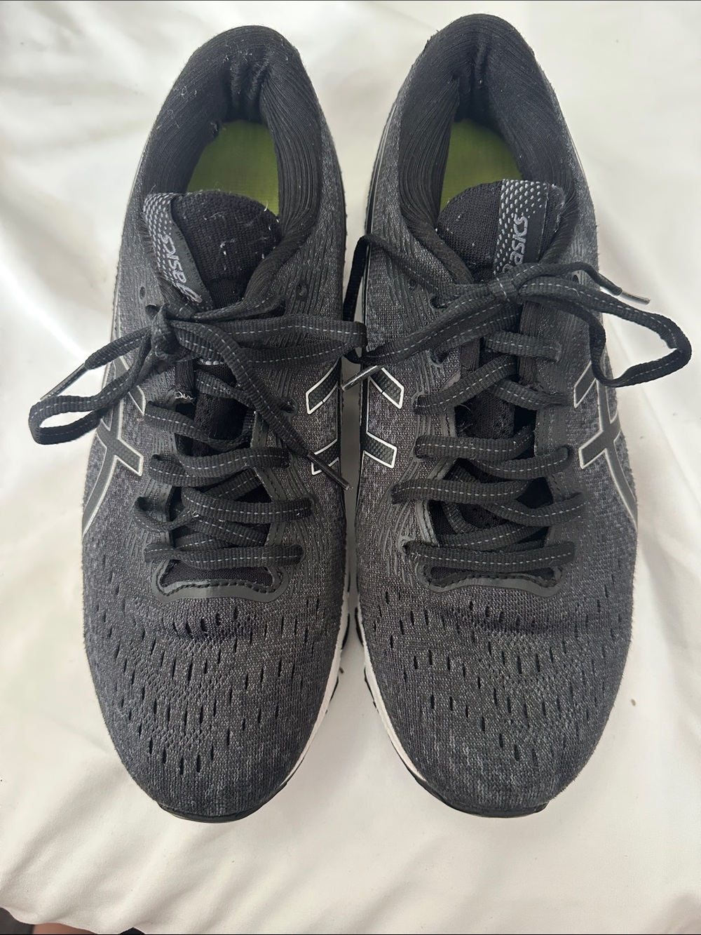 ASICS Gel Nimbus 24 Women’s Running Shoes Size 8.5 Black White Gray - Picture 2 of 8